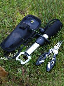 SOUGAYILANG de acero inoxidable pesca Alicate con abertura Anillo Cortador pesca Soporte con combinación - Negro - Ver 11