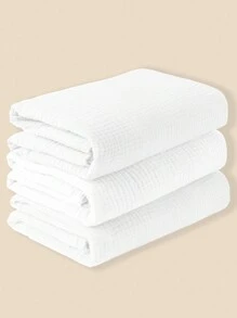 3 chiếc chăn quấn vải muslin nhiều màu, chăn chắn gió cho xe đẩy em bé, chăn quấn trẻ sơ sinh - trắng - Xem 7