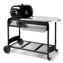 110*45*110cm Portable Charcoal Grill With Wheels And Sidetable, Large BBQ Smoker With Adjustable Vents On Lid For Outdoor Party Camping Picnic - Black - View 2