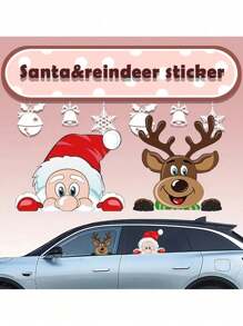2 miếng dán cửa sổ xe hơi Giáng sinh, miếng dán trang trí Giáng sinh, miếng dán tuần lộc Giáng sinh, miếng dán tường Giáng sinh - Nhiều màu - Xem 7