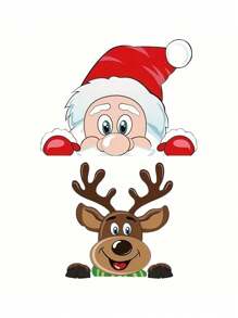 2 miếng dán cửa sổ xe hơi Giáng sinh, miếng dán trang trí Giáng sinh, miếng dán tuần lộc Giáng sinh, miếng dán tường Giáng sinh - Nhiều màu - Xem 6