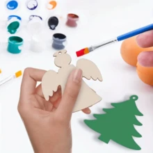 5/10/12pcs Wooden Crafts To Paint Tree Hanging Ornaments Unfinished Wood Cutouts Decoration DIY Crafts (Wooden Tree Cutouts) Best Gifts Birthday
