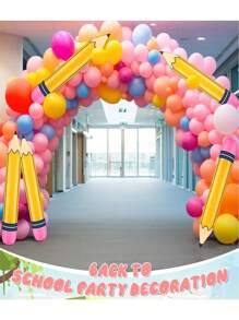 1PC 27in, Giant Large Inflatable Balloon Birthday Party Favors Blow Up Balloons Hanging Decorations Homecoming Graduation Decorations Room Photo Props Classroom Prizes, Perfect For Birthday Party, Homecoming Celebration,Christmas Decorations, Holiday Items,Back To Schools Supplies. (Pencil, 27 Inch)