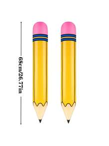 1PC 27in, Giant Large Inflatable Balloon Birthday Party Favors Blow Up Balloons Hanging Decorations Homecoming Graduation Decorations Room Photo Props Classroom Prizes, Perfect For Birthday Party, Homecoming Celebration,Christmas Decorations, Holiday Items,Back To Schools Supplies. (Pencil, 27 Inch)