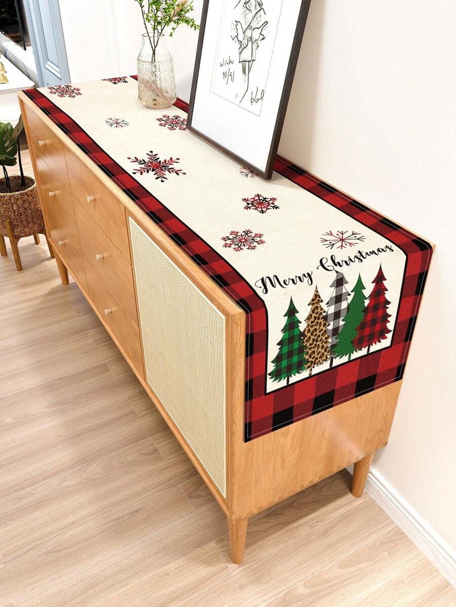 1pc Hand Painted Christmas Snowflake Christmas Tree Truck Letter Plaid