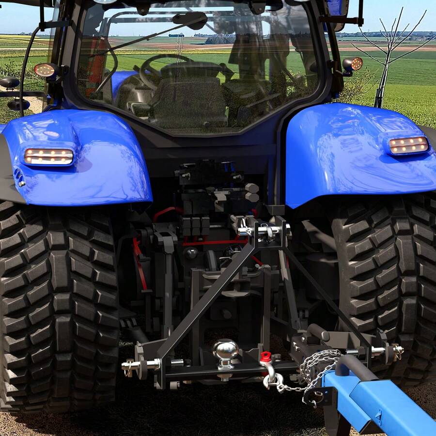 3 Point Hitch Receiver With 2" Trailer Hitch Balls, Category 1