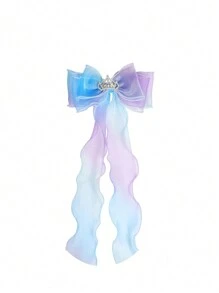 彩色丝带发夹 公主女孩蝴蝶结发夹 鳄鱼夹 适合女孩、儿童、青少年发饰（渐变色） - 彩色 - 查看 8