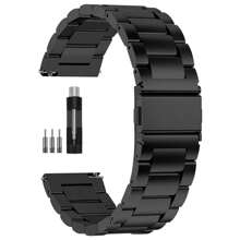 Pulseiras de relógio de corrente de metal de liberação rápida, pulseira de relógio de elos de aço inoxidável 20 mm, 22 mm, serve para Galaxy Watch 5/4/3, Garmin Watch, relógio para homens e mulheres