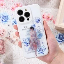 200cm/Cuộn, 6 Cuộn/Hộp, Hộp quà tặng băng dính chủ đề hoa, Sổ lưu niệm, Nhật ký, Ốp điện thoại, Băng dính trang trí hình hoa hồng và mỏng manh - Nhiều màu - Xem 7