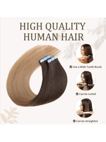 Kercsityn Tape In Human Hair 10-24 Inch Piano Color Hair Extensions Silky Straight Remy Human Hair Seamless Skin Weft Tape In Hair Extensions 20Pcs - S2/6 - View 5