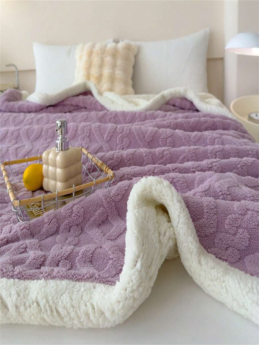 1 pieza Manta Sherpa de Jacquard 3D estilo bohemio, manta de Navidad ultramacia y esponjosa de felpa, manta de doble cara gruesa y cálida para cama, sofá, sala de estar, adecuada para el Día de la Madre, dormitorio, colcha para verano con aire acondicionado, manta ligera de franela rosa