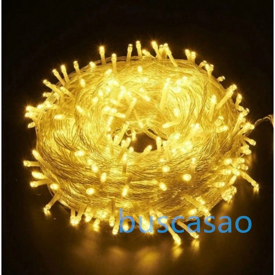 Led String Light 110V 220V 100 Leds 10M Christmas Multipurpose Window Decoration Transparent Wire - 黃色的 - 查看 1