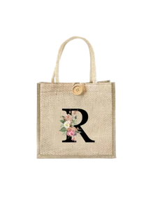 Letter Print Tote Bag, Floral Print Linen Tote Bag, Button Decor Tote Bag, Minimalist Large Capacity Tote Bag, Portable Casual Storage Tote Bag, Multi-Function Shopping Bag, New Design, Large Capacity - Khaki - View 16