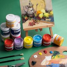 100ml/3.38oz 水粉颜料学生手绘涂鸦，适用于静物画、风景画、人物画、抽象画、制作宣传海报、电影海报、海报、产品包装、广告、书籍封面设计等。适合初学者、便携式、业余画家、成人、课堂学生礼物理想、返校、学校用品、艺术创作必备、理想的绘画工具。 - 多色 - 查看 3