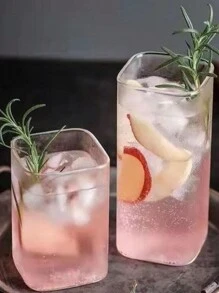 One Piece High Borosilicate Glass Simple Square Milk Tea And Cold Drink Cup, Suitable For Restaurant, Kitchen, Hotel, Cold Drink Shop, Party(Without Straw) - Multicolor - View 2