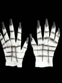 1pair Halloween Performance Props COS Costume Accessories Horror Ghost Party Trick Wolf Claw Gloves - Multicolor - View 6