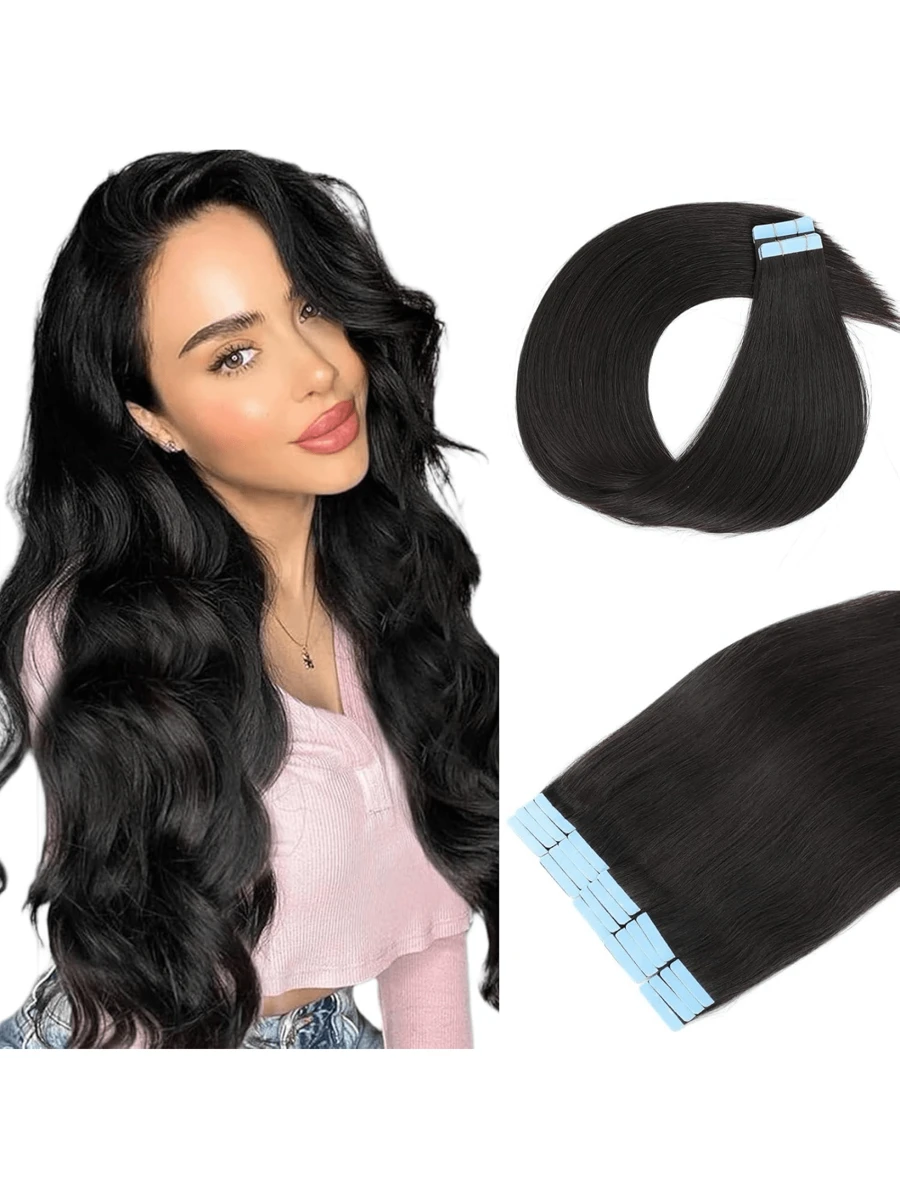 Kercsityn Tape In Human Hair 10-24 Inch Piano Color Hair Extensions Silky Straight Remy Human Hair Seamless Skin Weft Tape In Hair Extensions 20Pcs
