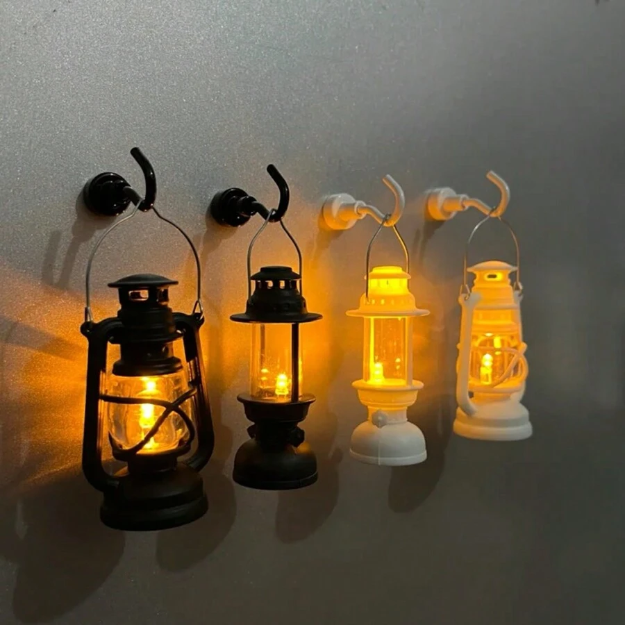 2pcs/8pcs Set Refrigerator Magnets, Illuminated Fridge Sticker, Vintage Oil Lamp Decor, Cartoon Decor, Kitchen Decor, Home Decor - Multicolor - View 1