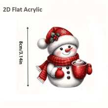 4pcs Cute Christmas Snowman Hanging Decorations, Christmas, New Year, Christmas Tree, Valentine's Day, Wedding, Celebration Acrylic Ornament, 2D Flat Acrylic Pendant