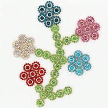 50 chiếc cúc áo hình hoa đính đá nhiều màu 14mm dùng để trang trí quần áo và đồ thủ công - màu đen - Xem 2