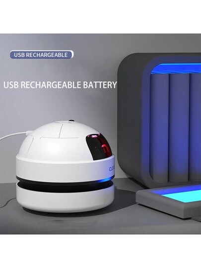 Mini Stofzuiger Cleaner, Schattige Robot Shaped Portable Lightweight USB Rechargeable Battery Operated, Crumb Dust Cleaning, Bureau Cleaning Robot, Back To School Halloween Birthday ,Garden Tools view 5