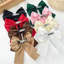 Kẹp tóc nơ ruy băng hai lớp, Kẹp tóc nơ, Kẹp tóc nơ lớn Boho, Kẹp tóc nơ vịt satin, Kẹp tóc nơ satin dài thanh lịch, Kẹp tóc nơ ruy băng satin cao cấp, Phụ kiện tóc đa năng, Kẹp tóc, Thích hợp cho phụ nữ và trẻ em gái sử dụng hàng ngày, tiệc tùng, ngày lễ, trang trí ngoài trời, quà tặng lý tưởng, tạo kiểu và phụ kiện hoàn hảo, Thích hợp cho Giáng sinh, năm mới - Nhiều màu - Xem 4