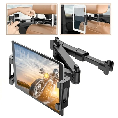 Car Tablet Holder, Headrest Tablet Mount Headrest Stand Cradle Compatible With Devices Compatible With Ipad Pro Air Mini, Galaxy Tabs, Other 4.7-12.9" Cell Phones And Tablets