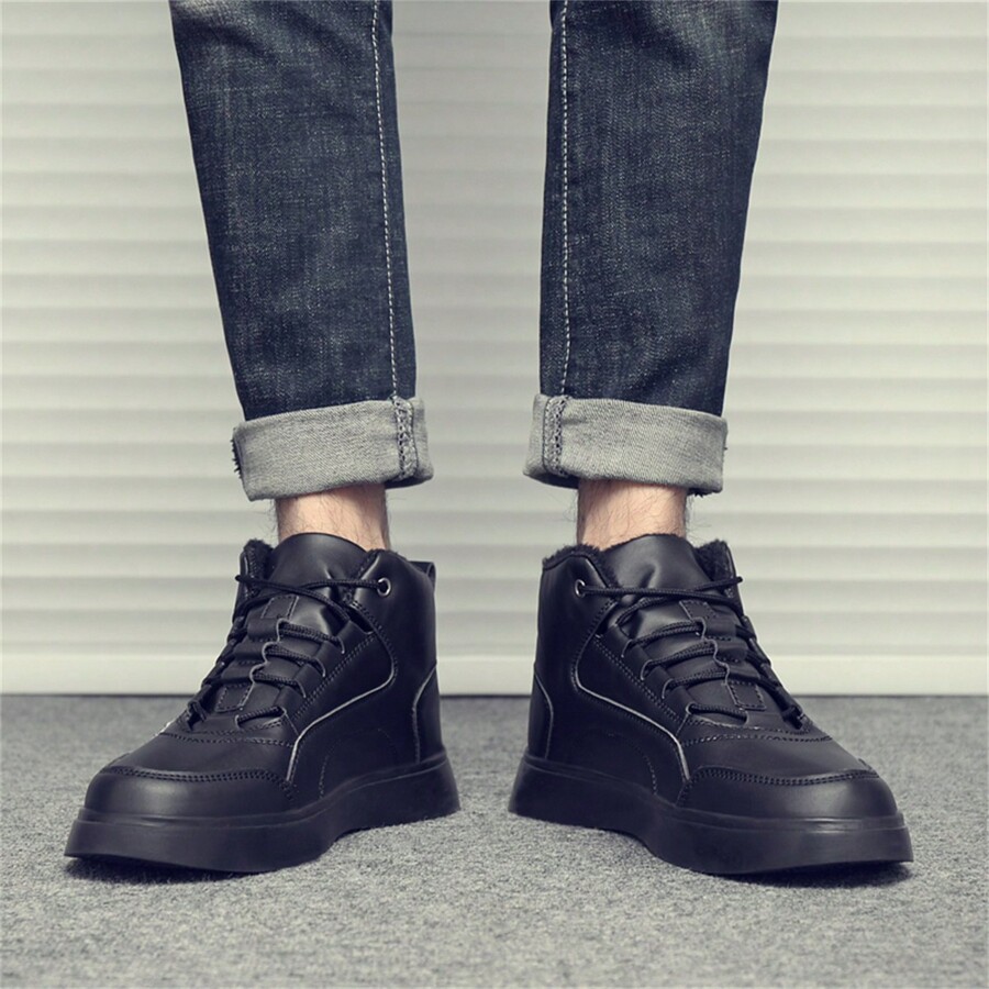 Men's HighTop Waterproof Outdoor Boots, Classic Black & White Casual