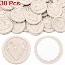 CYFUN DESIGN 25Pcs/30Pcs/50Pcs Heart/Flower Branch Pattern Wax Seal Stickers, Envelope Seal Stickers, Envelope Seal Self-Adhesive Gold Stickers For Wedding Party Birthday Gift Back To School