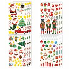 12 Sheets Christmas Stickers Santa Claus Nutcracker Snowman Pattern Decals Christmas Cartoon DIY Gift Wrapping Sticker For Xmas Birthday Party Decoration Supplies - Multicolor - View 8