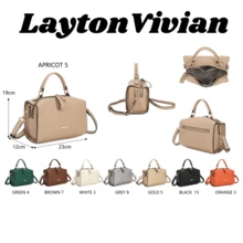 LaytonVivian Women's Square Crossbody Bag With Simple Minimalist Side Handle - màu đen - Xem 2