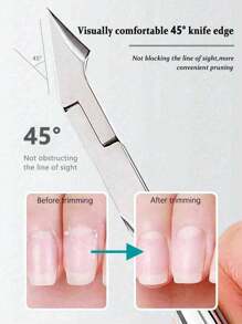 1PC Kéo Cắt Biểu Bì, Kềm Cắt Biểu Bì Bằng Thép Không Gỉ Tiện Dụng - Chăm Sóc Móng Chất Lượng Salon Cho Sự Hoàn Hảo Trong Làm Móng Tay/Móng Chân, Kềm Cắt Biểu Bì Bằng Thép Không Gỉ Chuyên Nghiệp Cạnh Thẳng - Cắt Chính Xác Cho Móng Chân Dày, Mọc Ngược Hoặc Cứng, Dụng Cụ Loại Bỏ Vết Chai, Dụng Cụ Làm Móng Chân Cổ Điển Với Thiết Kế Không Mùi - Nhiều màu - Xem 3