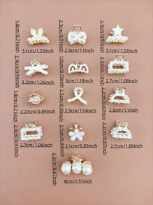 5-10 piezas Ganchos para el cabello de mujer con metal y rhinestones, Pinzas de pelo elegantes, Accesorios de moda