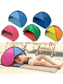 1 chiếc lều che nắng bãi biển mini bật lên, mái che di động tức thời, mái che nắng nhẹ để che nắng mặt và đầu trên bãi biển - Nhiều màu - Xem 12