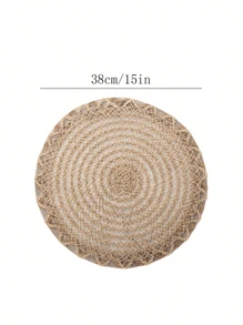 Juego de 2/4/6/8 piezas de posavasos redondos tejidos nórdicos antideslizantes, manteles individuales, accesorios de cocina, manteles para mesa de comedor, tapetes de mesa con diseño trenzado bohemio para decorar la mesa de comedor, cenas navideñas, restaurantes, fiestas, bodas, hoteles, fincas y reuniones familiares - Caqui - Ver 6