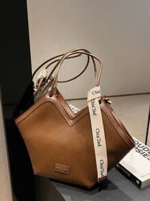 大容量、防水、轻便、便携、经典休闲心形设计手提包、大容量单肩包、仿皮简约包，适合少女、女性、大学生、上班族，完美适用于大学、工作、商务、通勤、户外活动、旅行、徒步、购物、度假、返校、办公等各种场合。 - 咖啡棕 - 查看 3