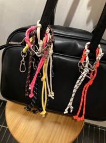 Colorful Braided Rope Creative Bag Charm Couple Bracelet Anklet Bag Accessories Multipurpose DIY Nylon Cord Fashion Car Keychain For Young Men Women College Students Christmas Gifts Gift Thanksgiving