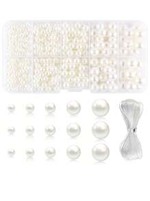 24-Grid 810pcs Beads Bracelet Necklace Making Tools Kit, Handmade DIY Jewelry Kit With Pearls, Crystal Supplies, Great Gift For All Occasions - Imitation Pearl - View 9