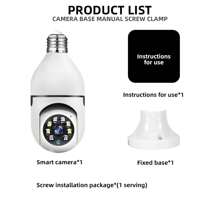 1 个 8MP 5MP 高清 1080P，双频 2.4G+5GWIFI 和 2.4GWIFI 可选配置高清 E27 灯泡底座摄像机室外室内安全摄像机、无线 WIFI 摄像机、安全监控摄像机、IP 摄像机、PTZ 摄像机 - 白色 - 查看 9