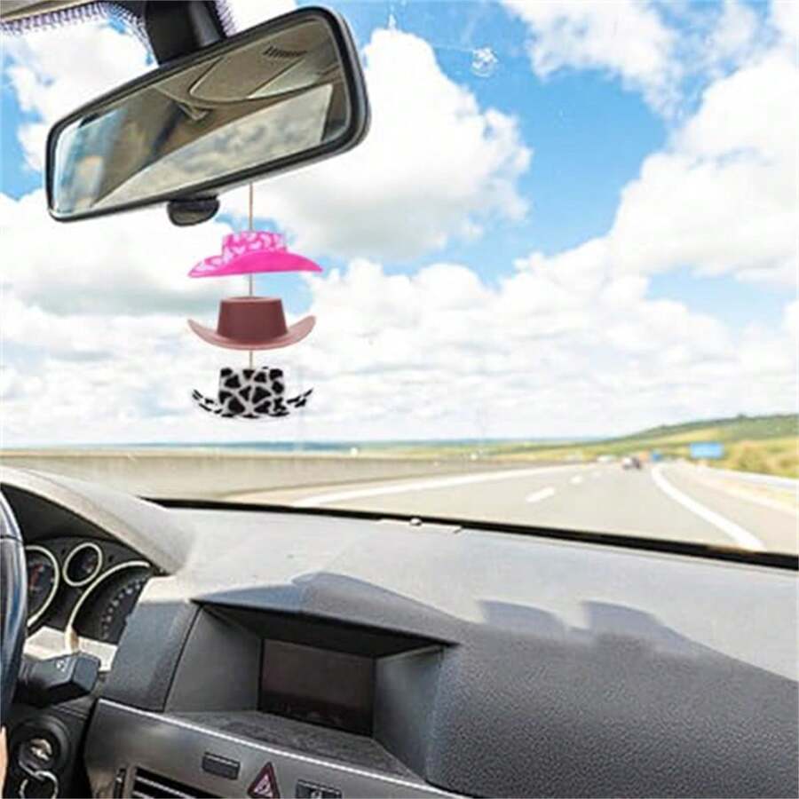 1 Piece Vintage Hat Rear View Mirror Hanging Charms Plastic Car