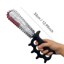 1pc Halloween Party Cosplay Prop Prank Bloody Toy - Plastic Zombie Electric Saw Sharp Knife [Hand-Painted, Knife Handle May Have Some Silver Paint] - Multicolor - View 7