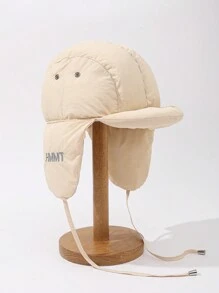 1 chiếc mũ trapper cổ điển chống gió chống nước thêu chữ Unisex, mũ che tai lót nhiệt cho các môn thể thao ngoài trời trượt tuyết, trang phục thường ngày, thích hợp sử dụng hàng ngày - A - Xem 11