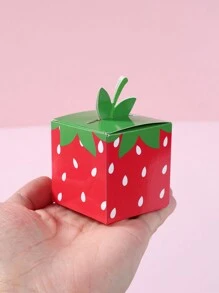 24pcs Red Strawberry Style Mini Gift Box, Three-Dimensional Candy Box Birthday Party Decoration, Strawberry Theme Gender Reveal Birthday Wedding Family Holiday Party Gift Wrapping Supplies