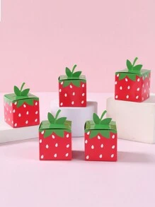 24pcs Red Strawberry Style Mini Gift Box, Three-Dimensional Candy Box Birthday Party Decoration, Strawberry Theme Gender Reveal Birthday Wedding Family Holiday Party Gift Wrapping Supplies