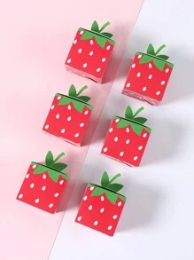 24pcs Red Strawberry Style Mini Gift Box, Three-Dimensional Candy Box Birthday Party Decoration, Strawberry Theme Gender Reveal Birthday Wedding Family Holiday Party Gift Wrapping Supplies