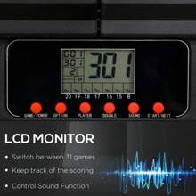 SPORTNOW Electronic Dartboard Set With 31 Games, 285 Programs, Cabinet, 6 Soft Tip Darts, 6 Spare Tips, LCD Scoring Indicator For Party, Game Night, Gift - Black - View 4