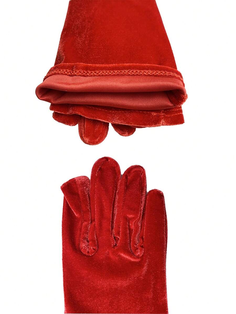 Christmas Canary Ladies Warm Long Finger Gloves Retro Dance Stage Party