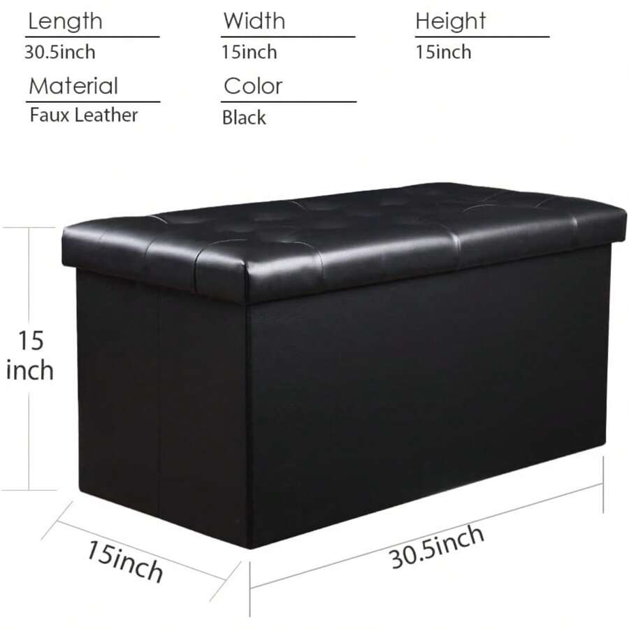 PRANDOM Extra Large Ottoman With Storage [1Pack] Velvet Folding Small