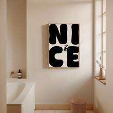 1pc Unframed Nice Bum Bathroom Decor Funny Art Poster Typography Minimalist Painting Canvas Print Wall Picture Ideal Gift For Dorm,Apartment,Restroom,Modern Home Decoration