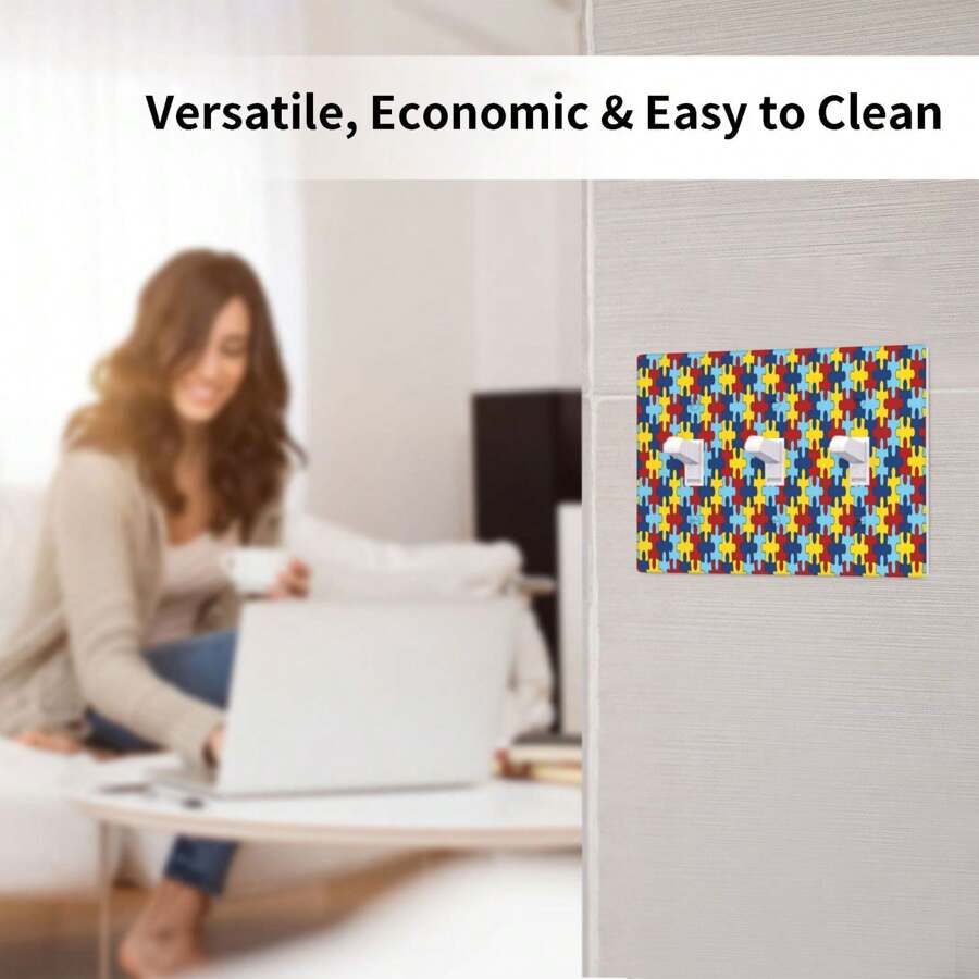 Puzzle Pattern Wall Decor Switch Cover Plate, Switch Cover Plate, Decor